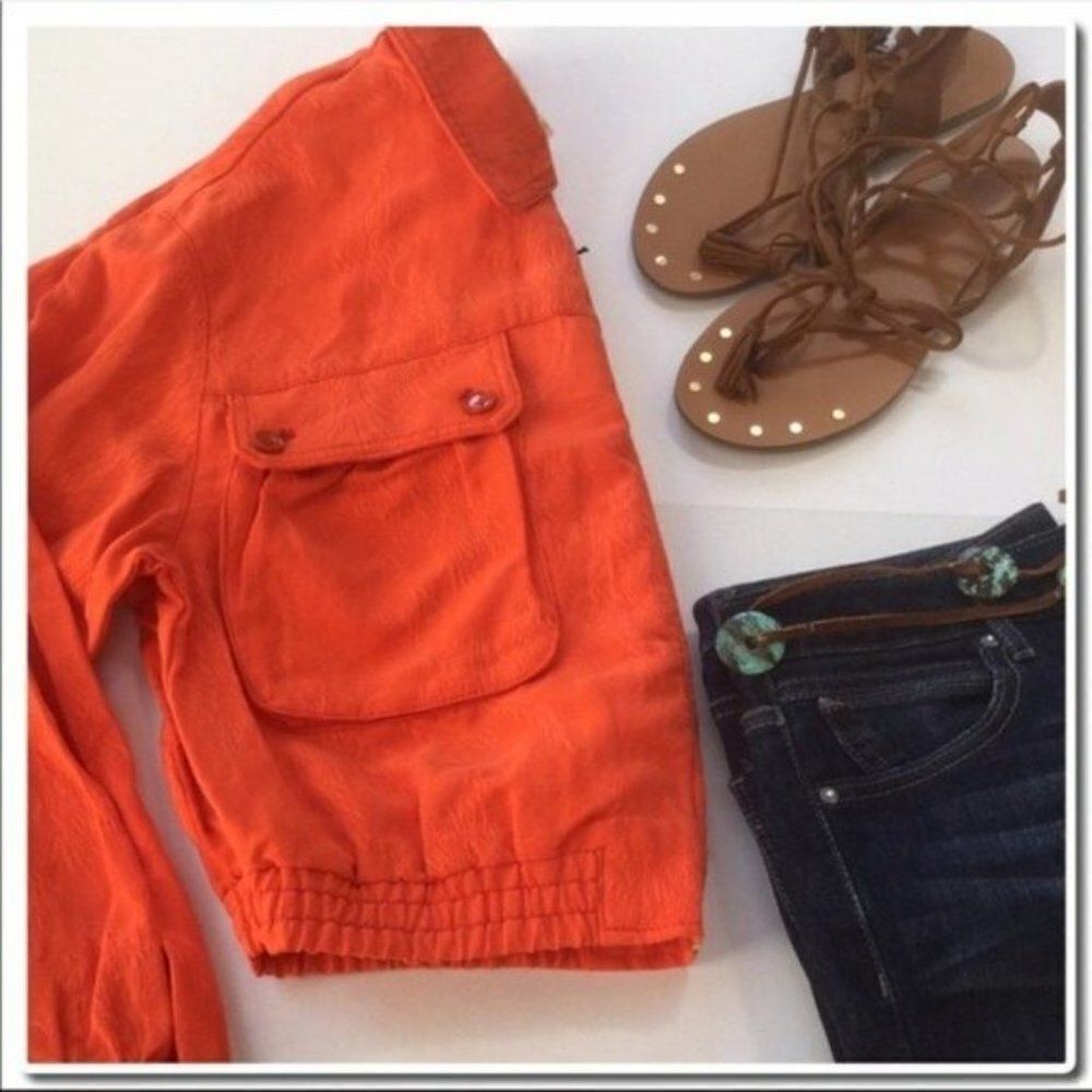 𝅺anthropologie Linen Cropped Jacket - Picture 4 of 6